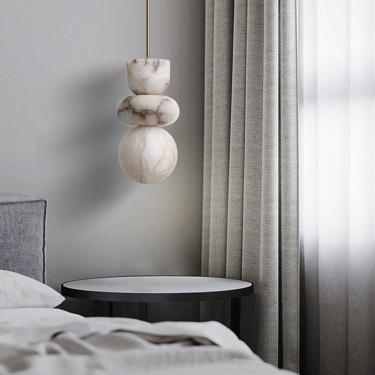 Irregular Shape Alabaster Pendant Light