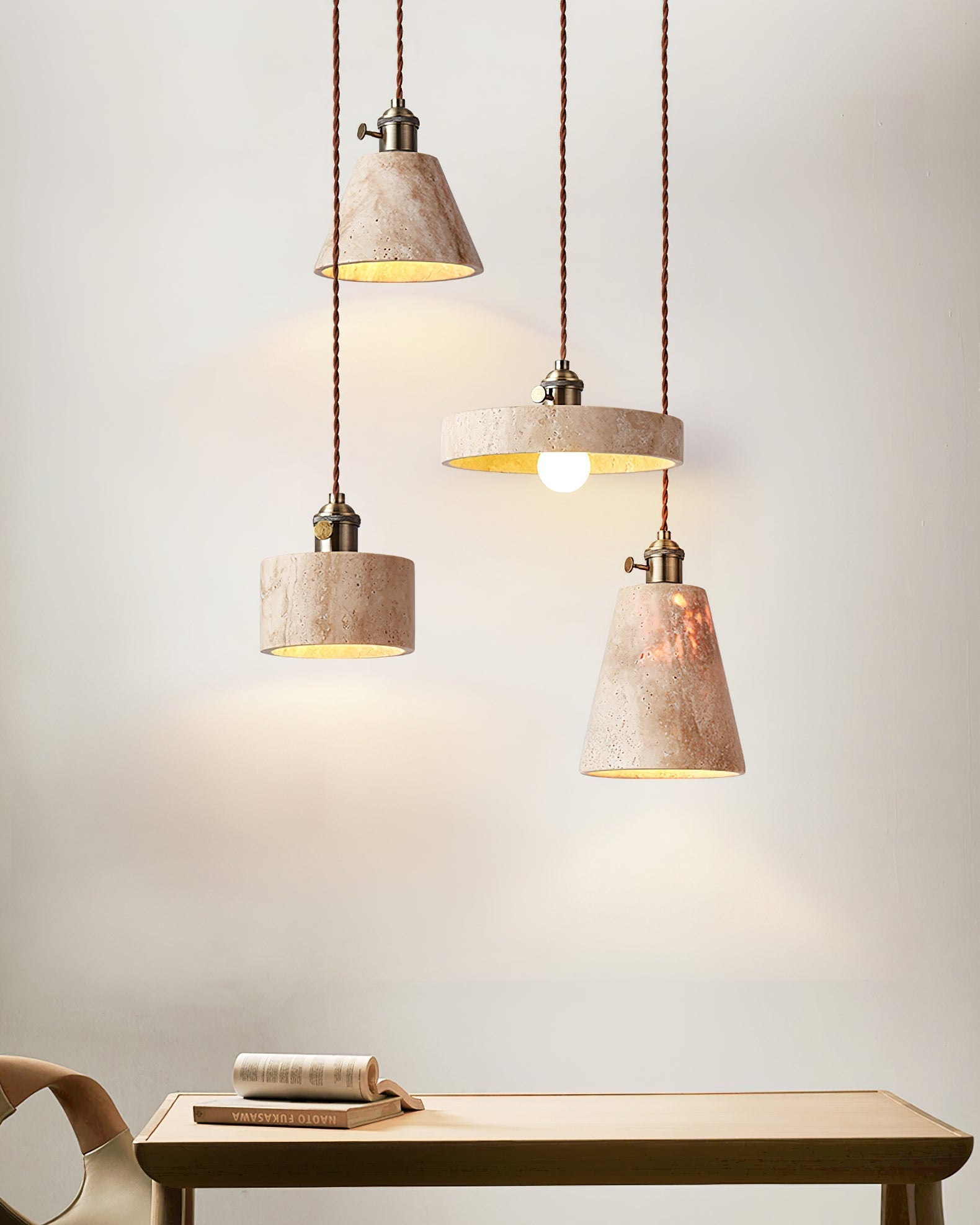 Qisk Travertine Pendant Light