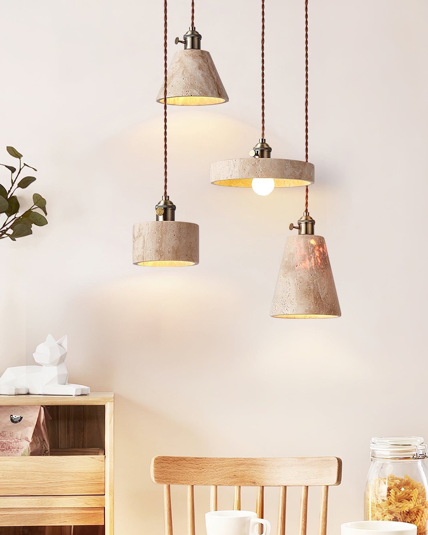 Qisk Travertine Pendant Light