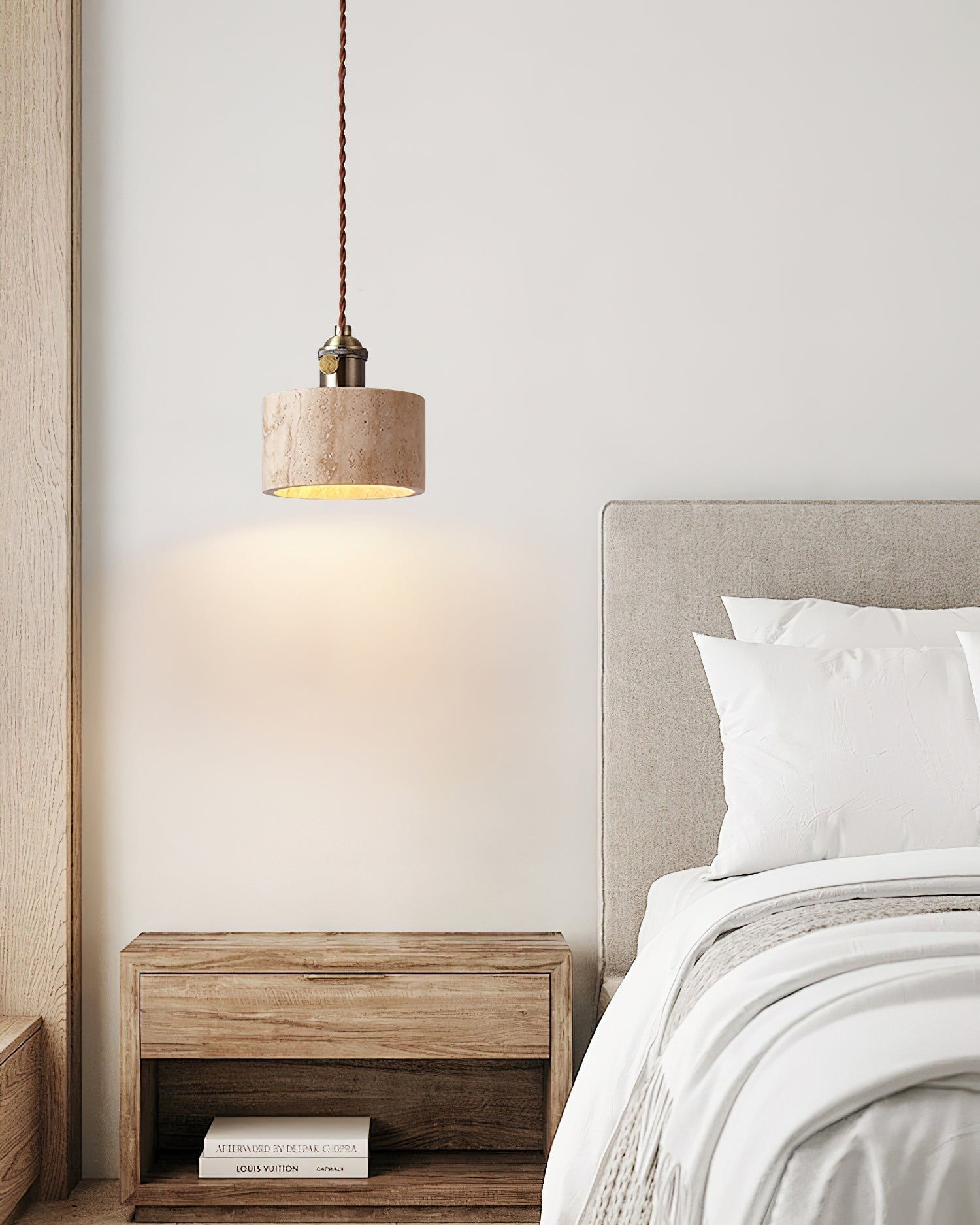 Qisk Travertine Pendant Light