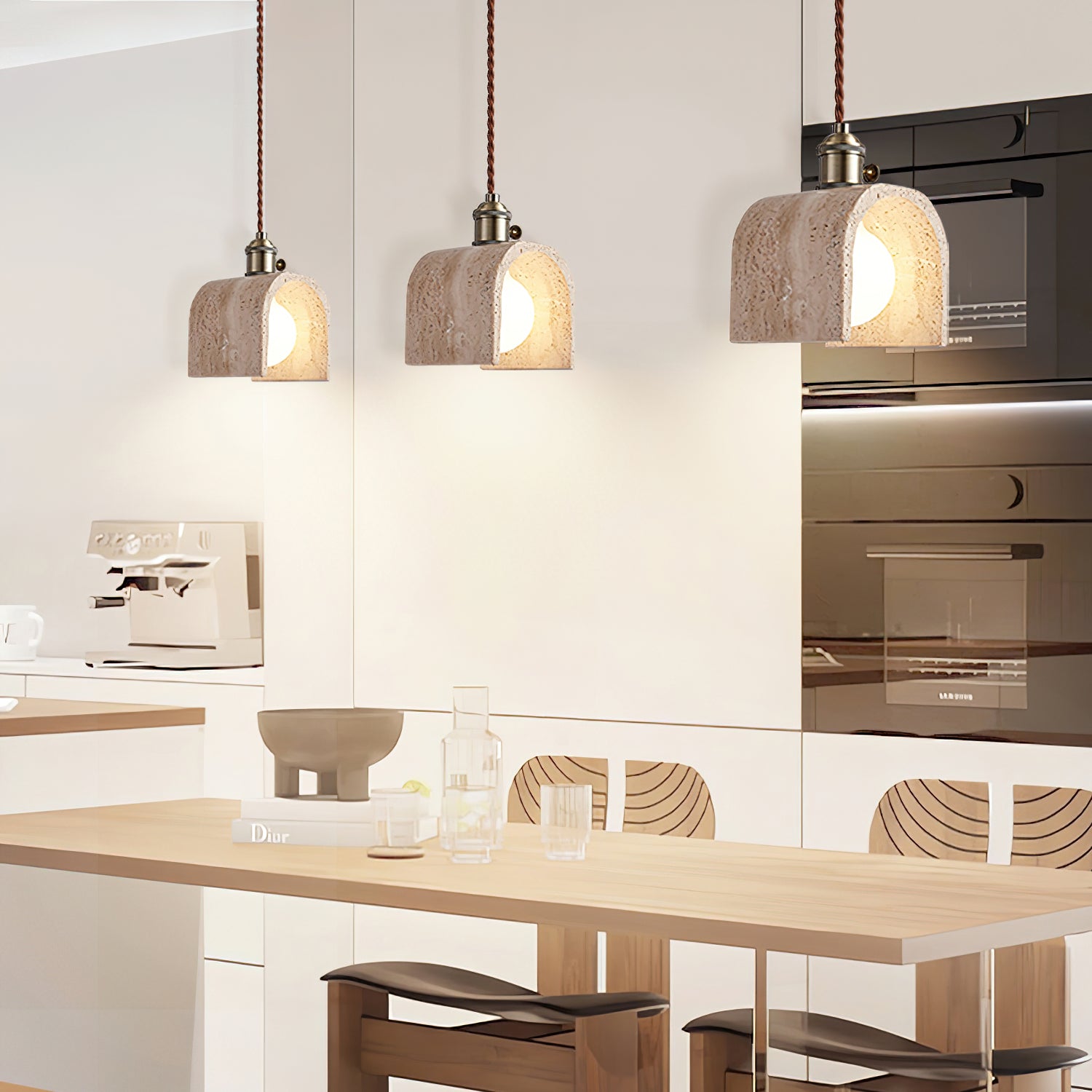 Qisk Travertine Pendant Light