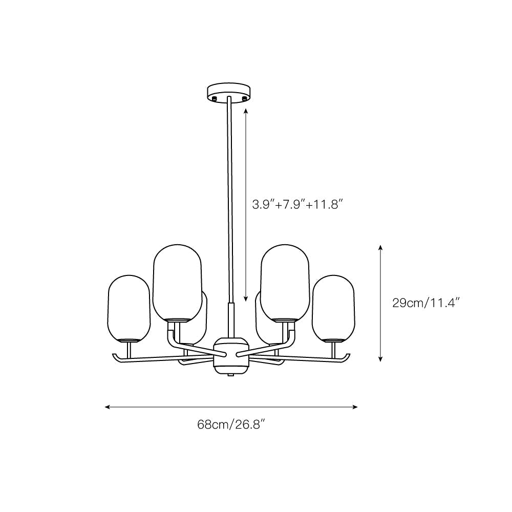 Sifuvyn Modern Geometric Glass Chandelier
