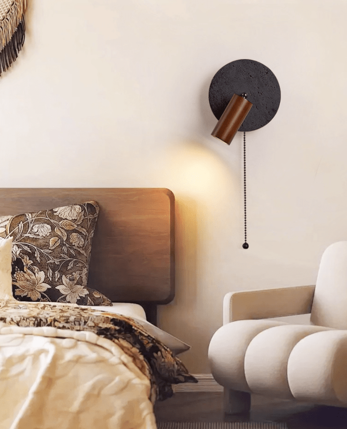 Jaxlen Black Travertine Wall Sconce