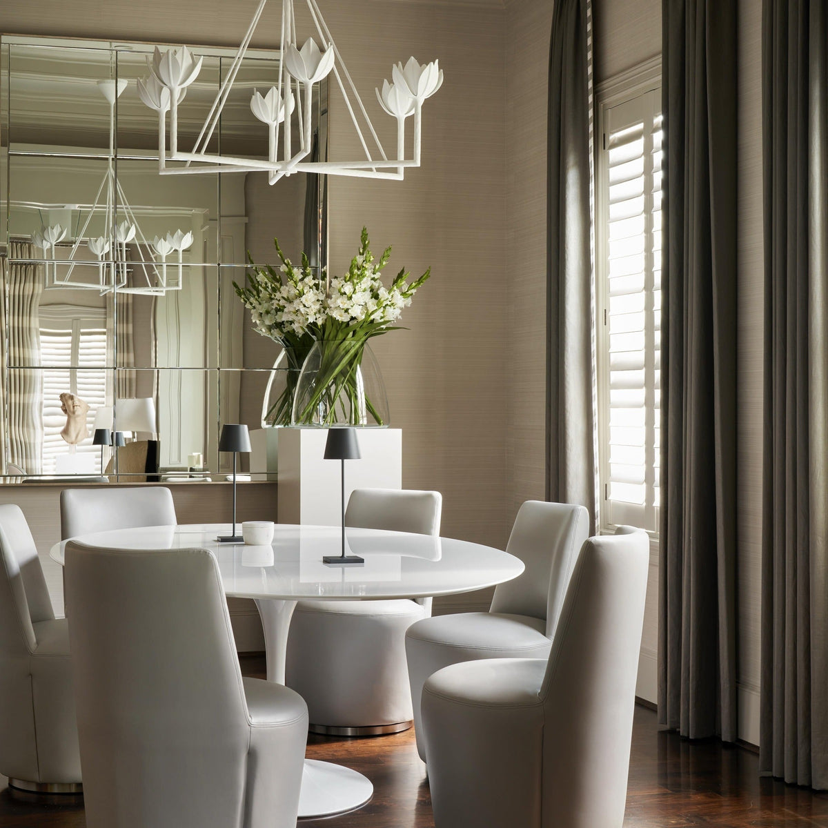 Alberto Modern Minimalist Floral Brass Chandelier