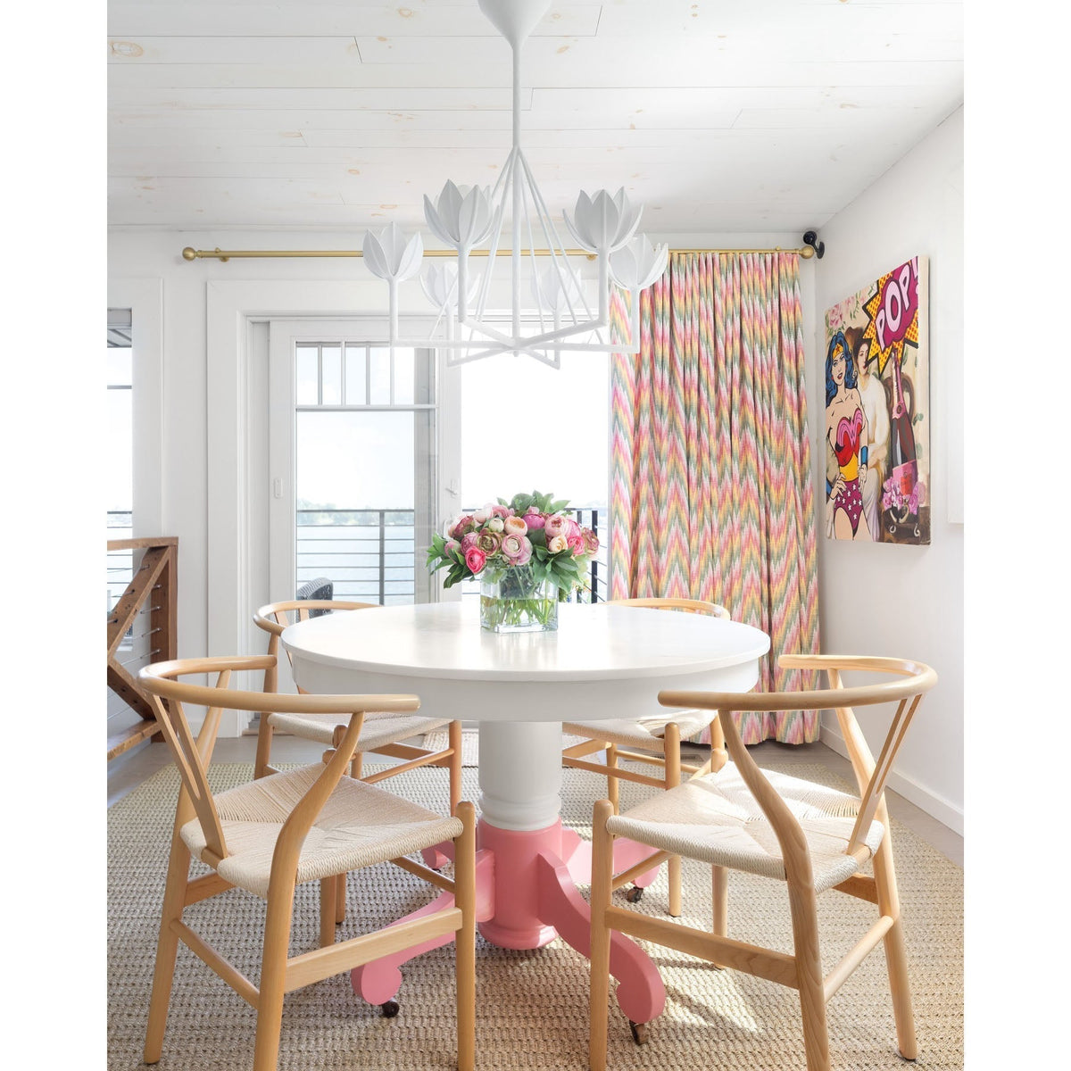 Alberto Modern Minimalist Floral Brass Chandelier