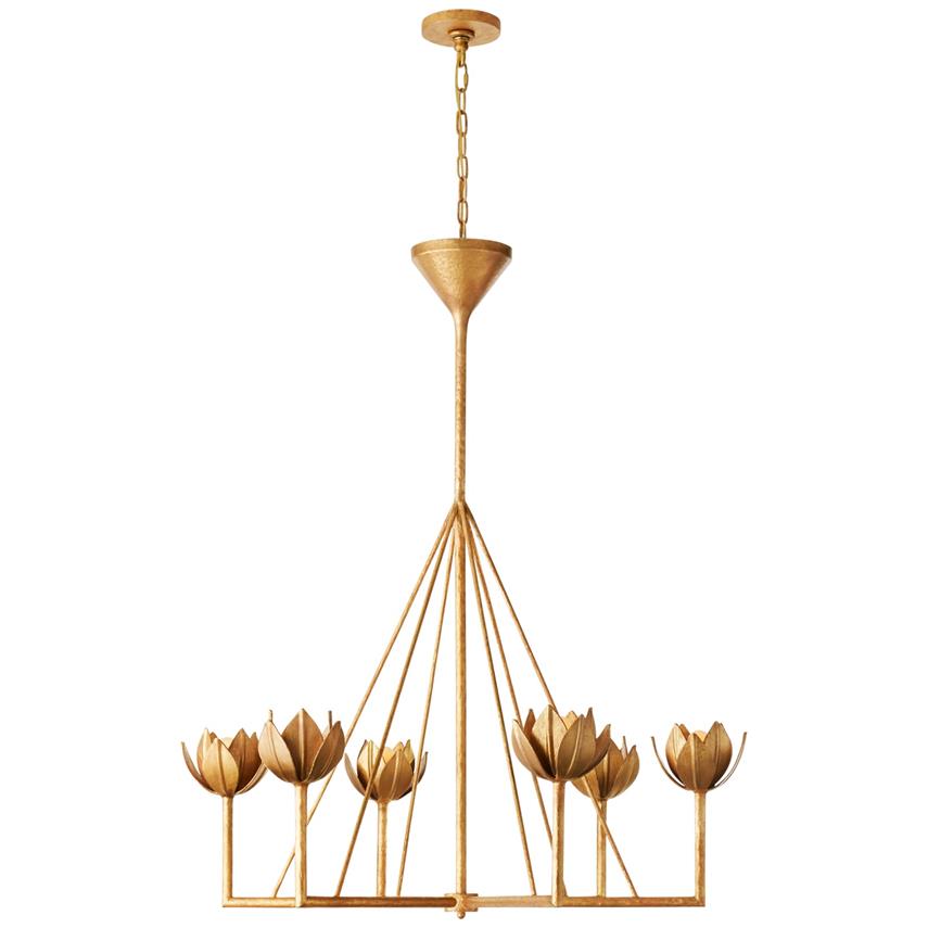 Alberto Modern Minimalist Floral Brass Chandelier