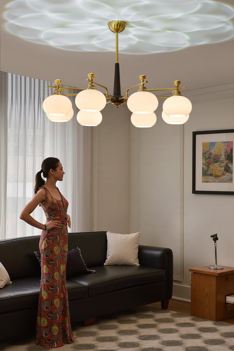 Velirara Traditional Unique Sphere Wood Glass Chandelier