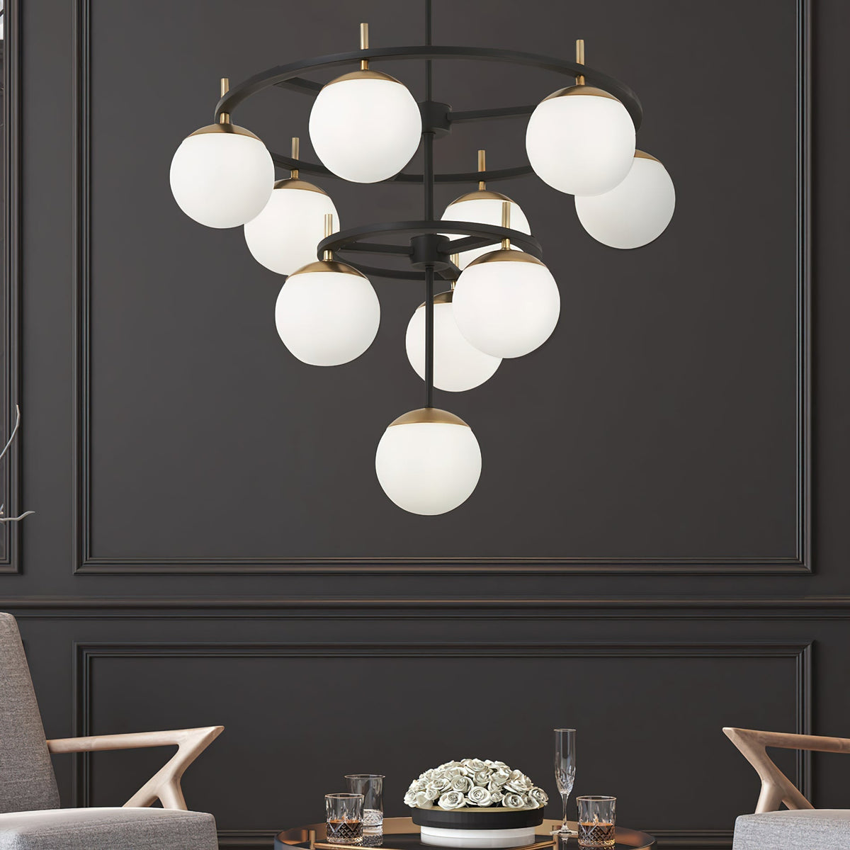 Ornuvyn Modern Minimalist Glass Chandelier