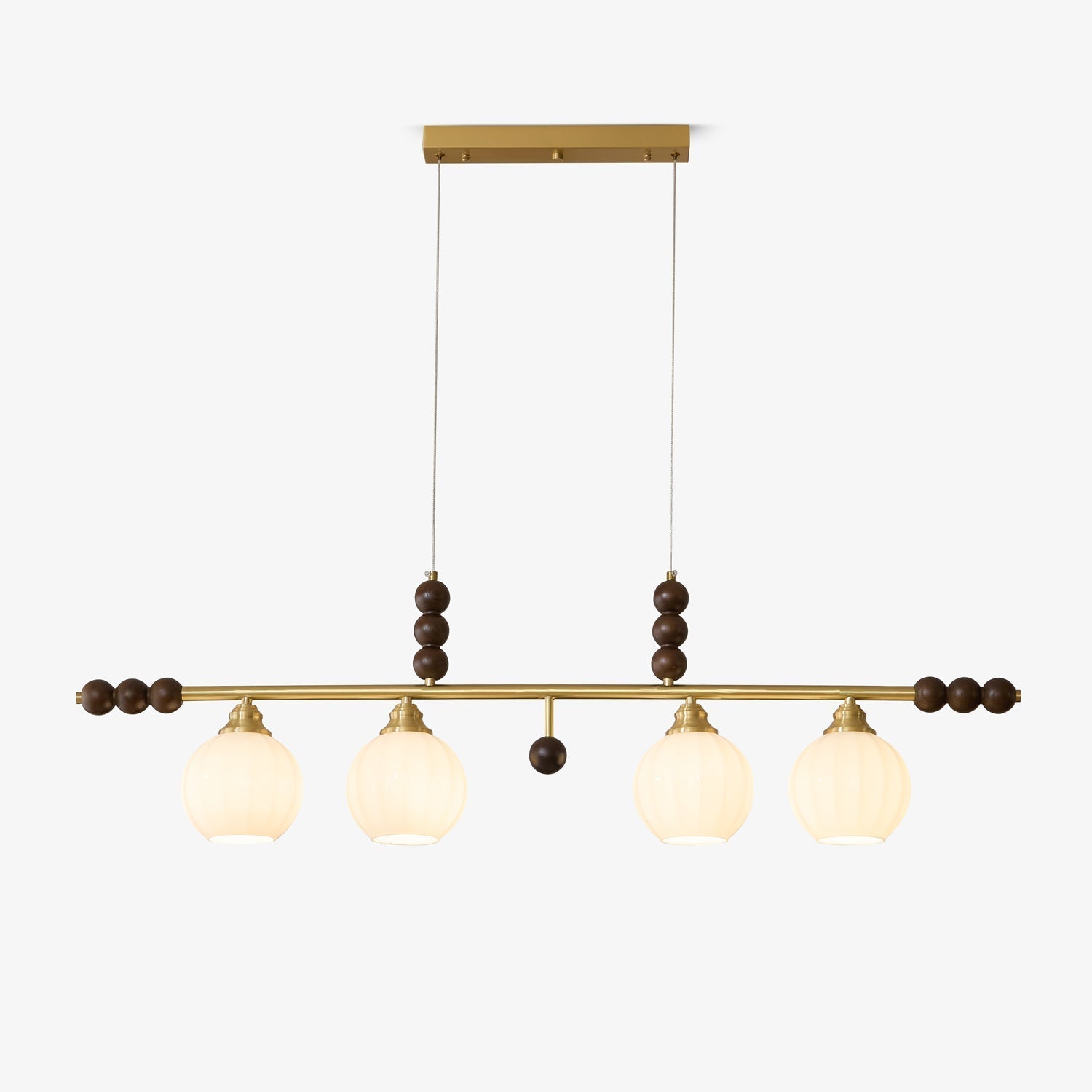 Zerinen Premium Nordic Art Island Glass Wood Pendant Lamp