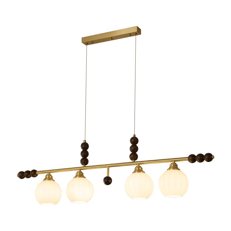 Zerinen Premium Nordic Art Island Glass Wood Pendant Lamp