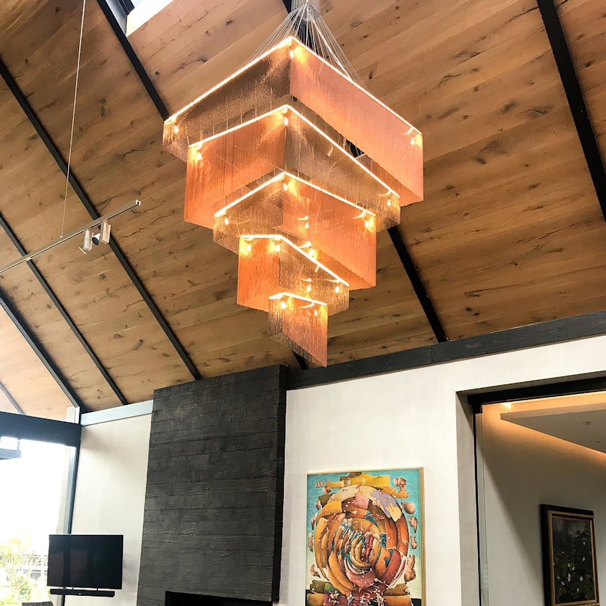 Caeluvyn Postmodern Chain Tassel Metal Chandelier