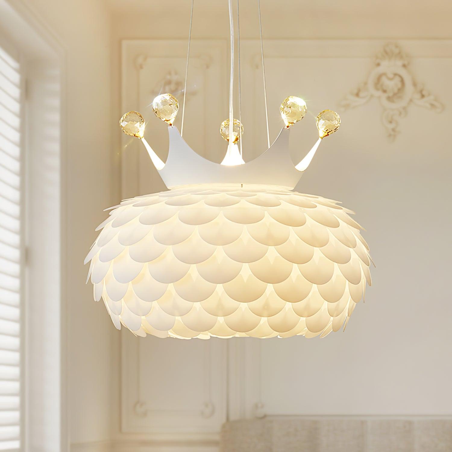 Keloz Pendant Lamp Acrylic Scalloped Crown Whimsical