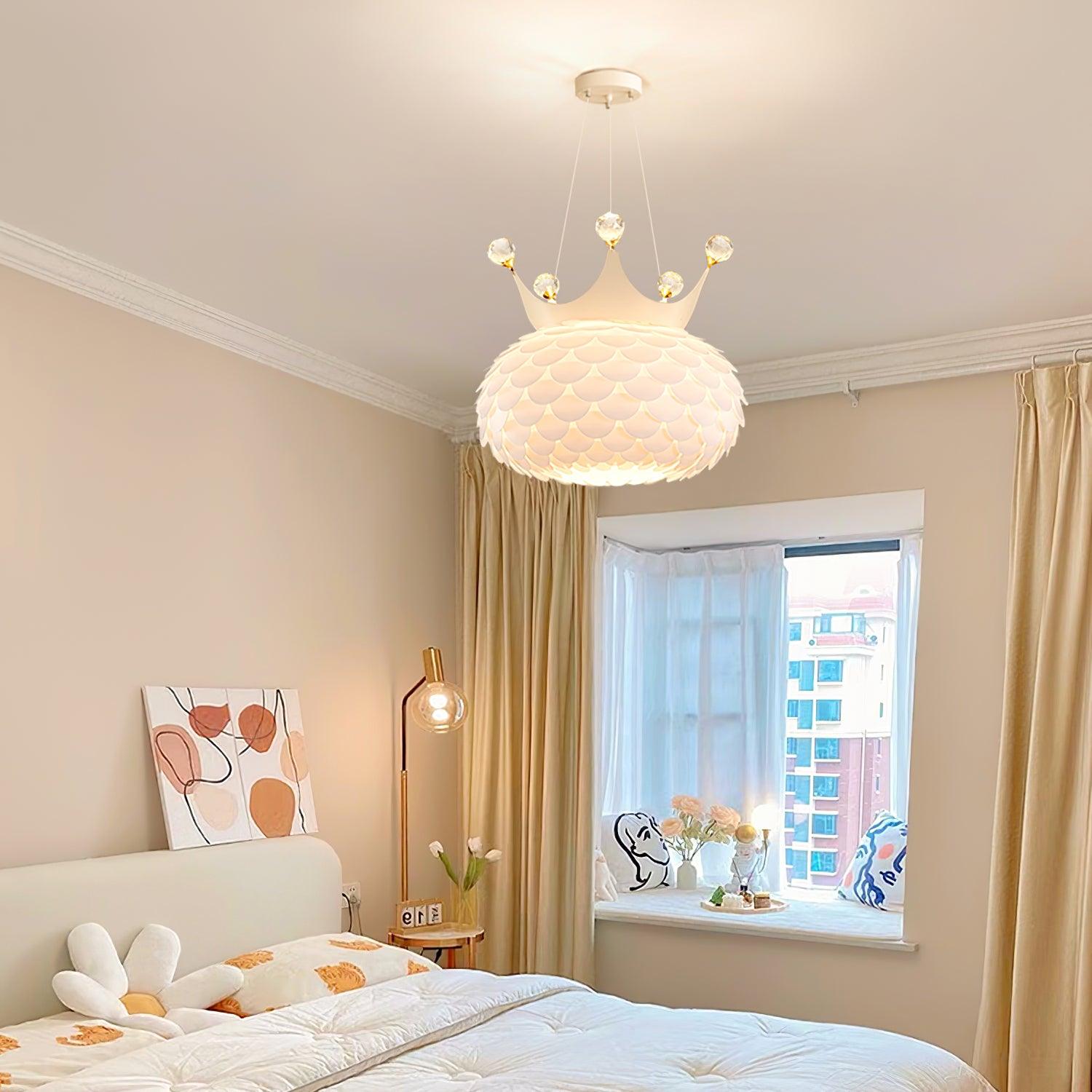 Keloz Pendant Lamp Acrylic Scalloped Crown Whimsical