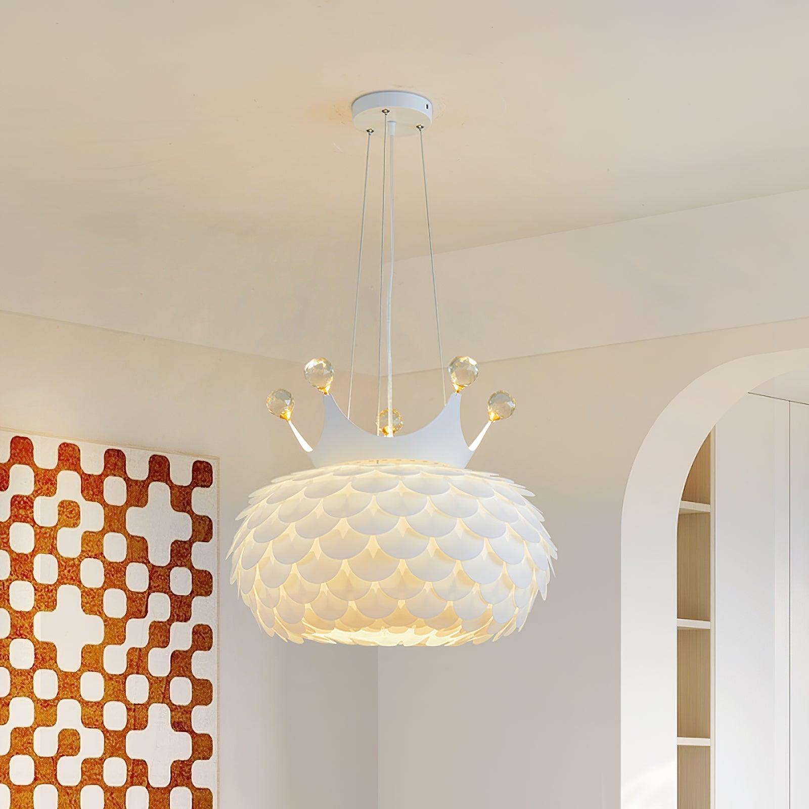 Keloz Pendant Lamp Acrylic Scalloped Crown Whimsical