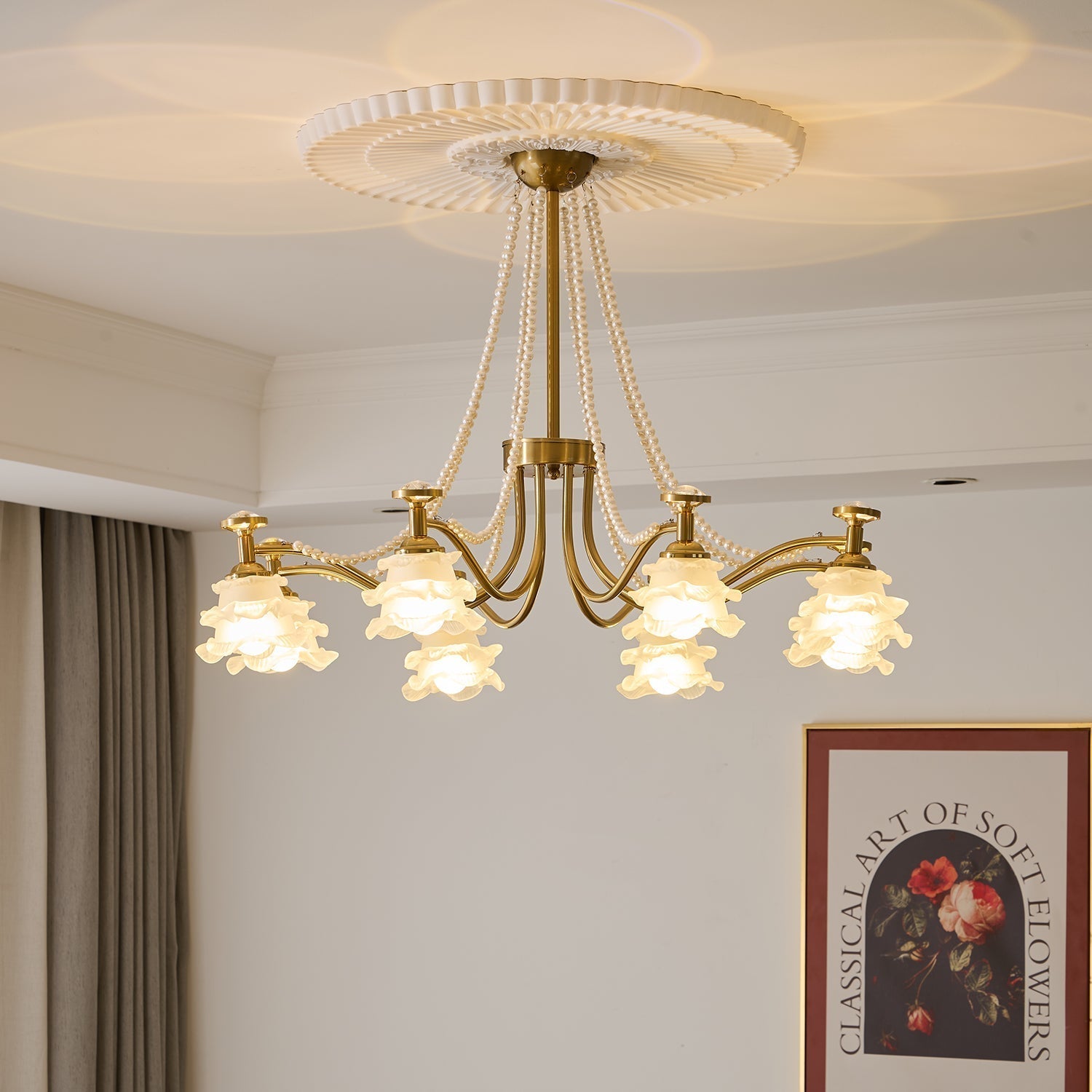 Cotalisra Premium Elegance Rose Glass Chandelier