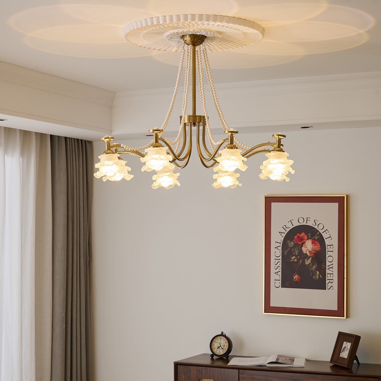 Cotalisra Premium Elegance Rose Glass Chandelier