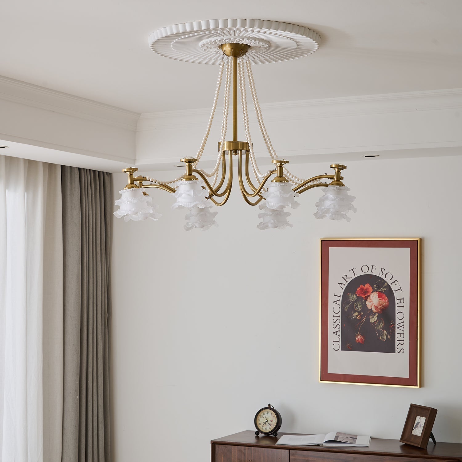 Cotalisra Premium Elegance Rose Glass Chandelier