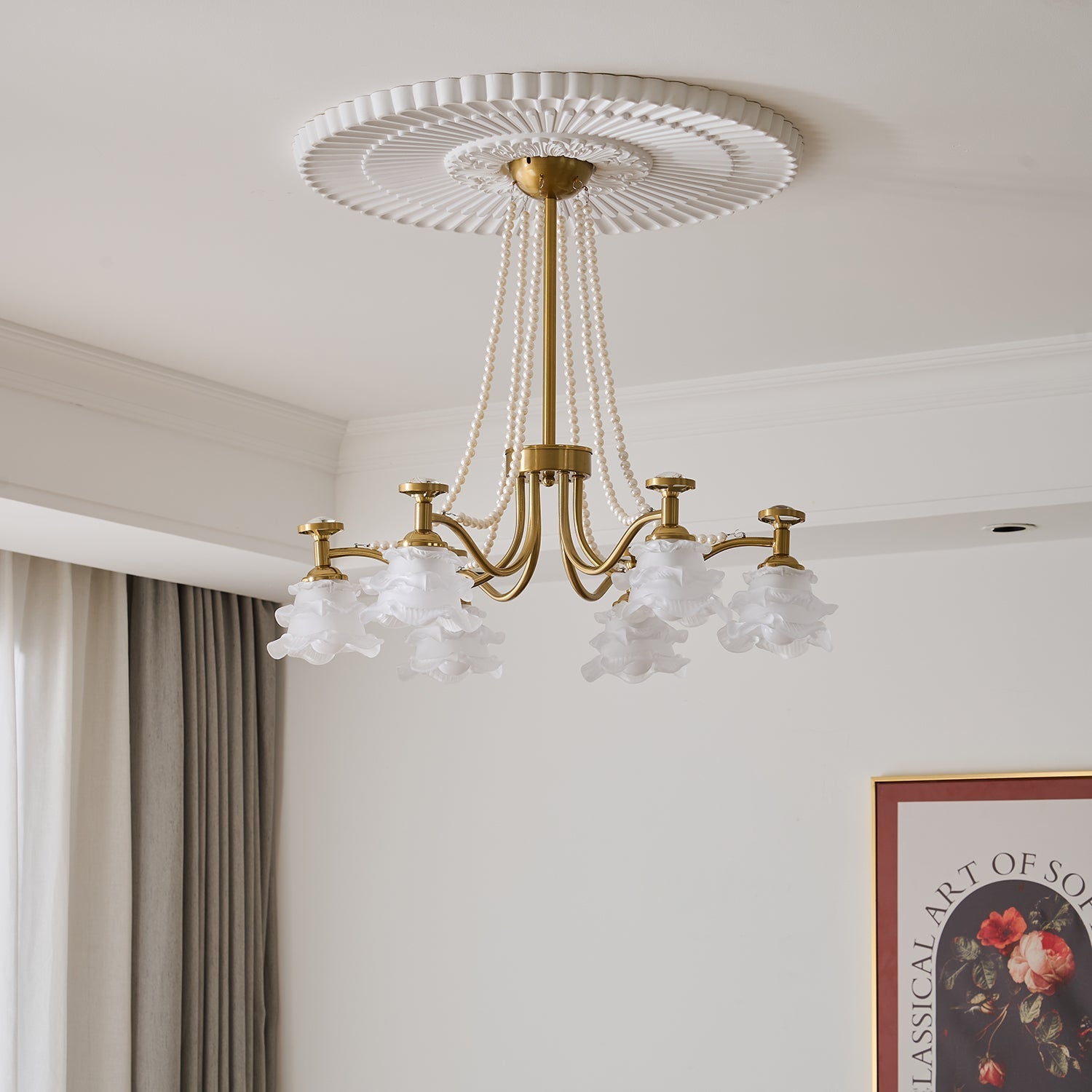 Cotalisra Premium Elegance Rose Glass Chandelier