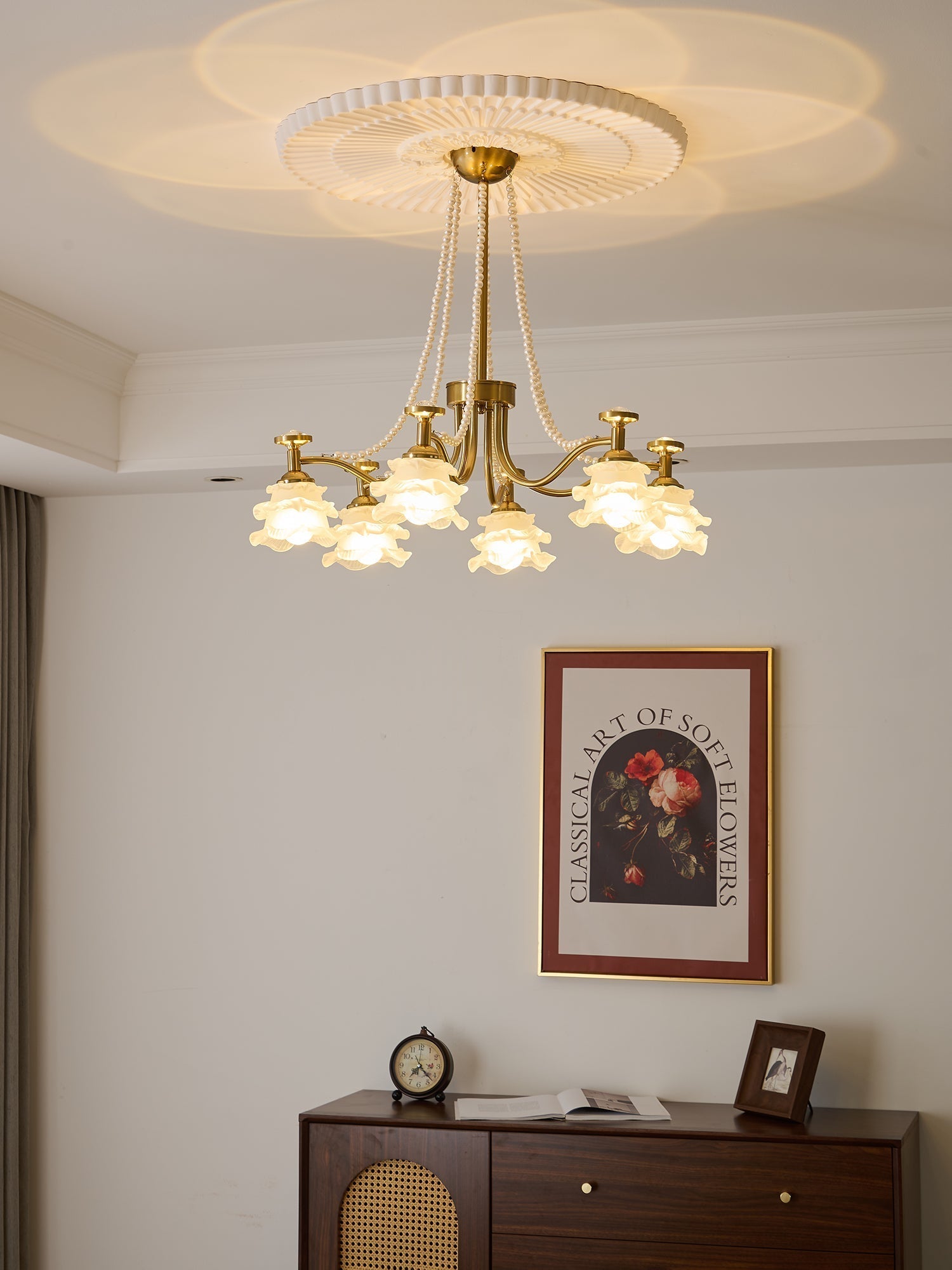 Cotalisra Premium Elegance Rose Glass Chandelier