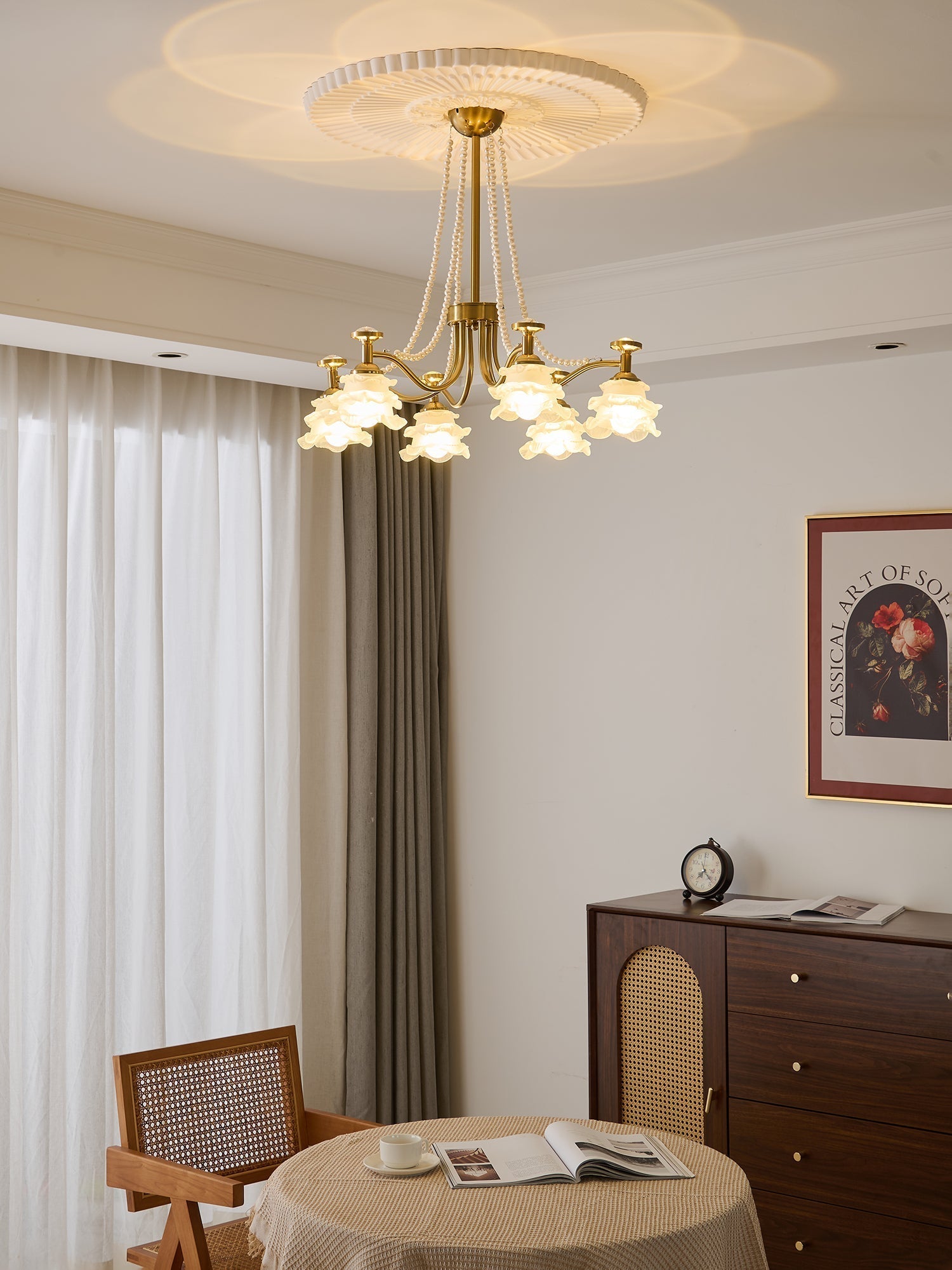 Cotalisra Premium Elegance Rose Glass Chandelier