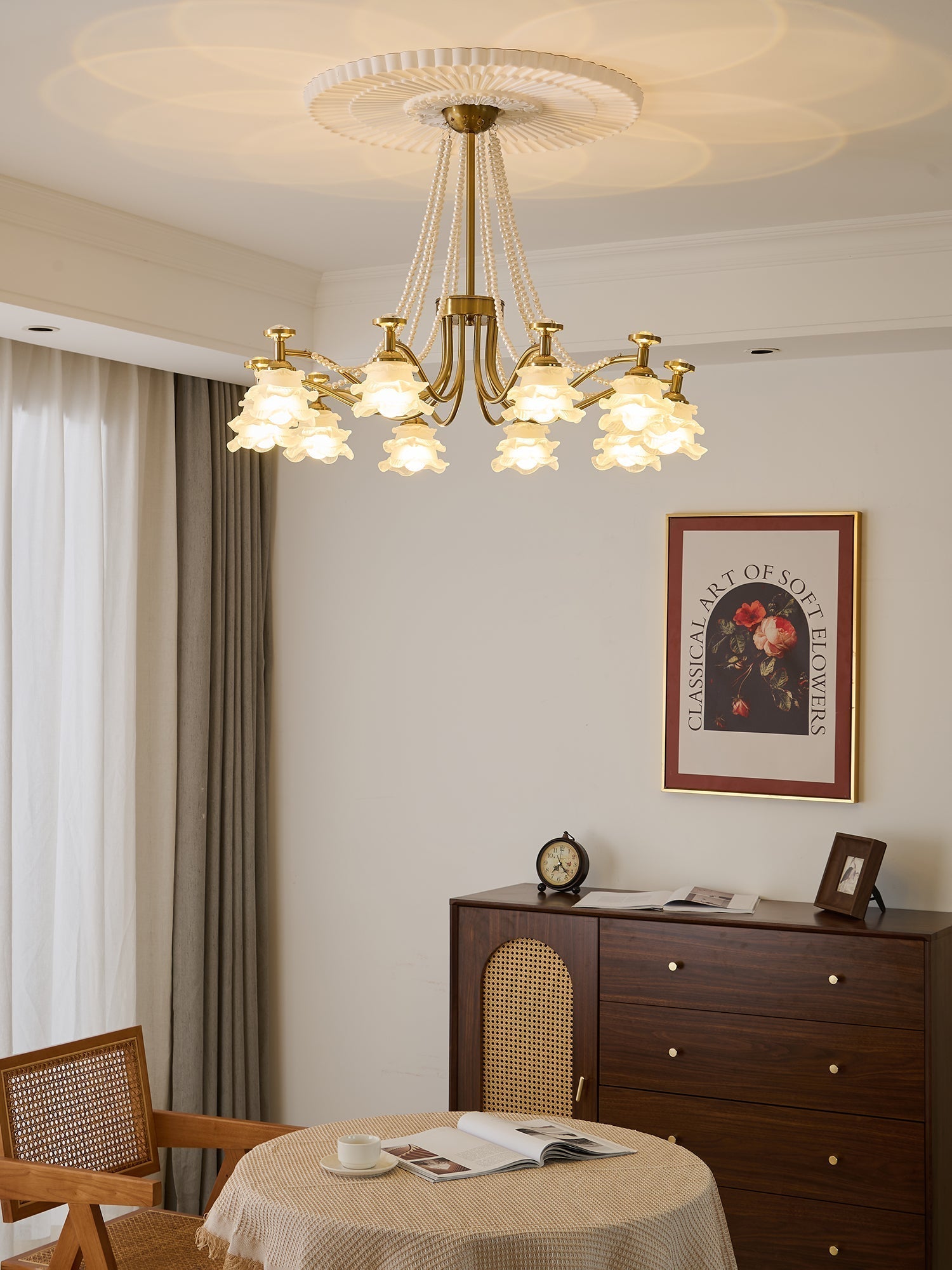 Cotalisra Premium Elegance Rose Glass Chandelier