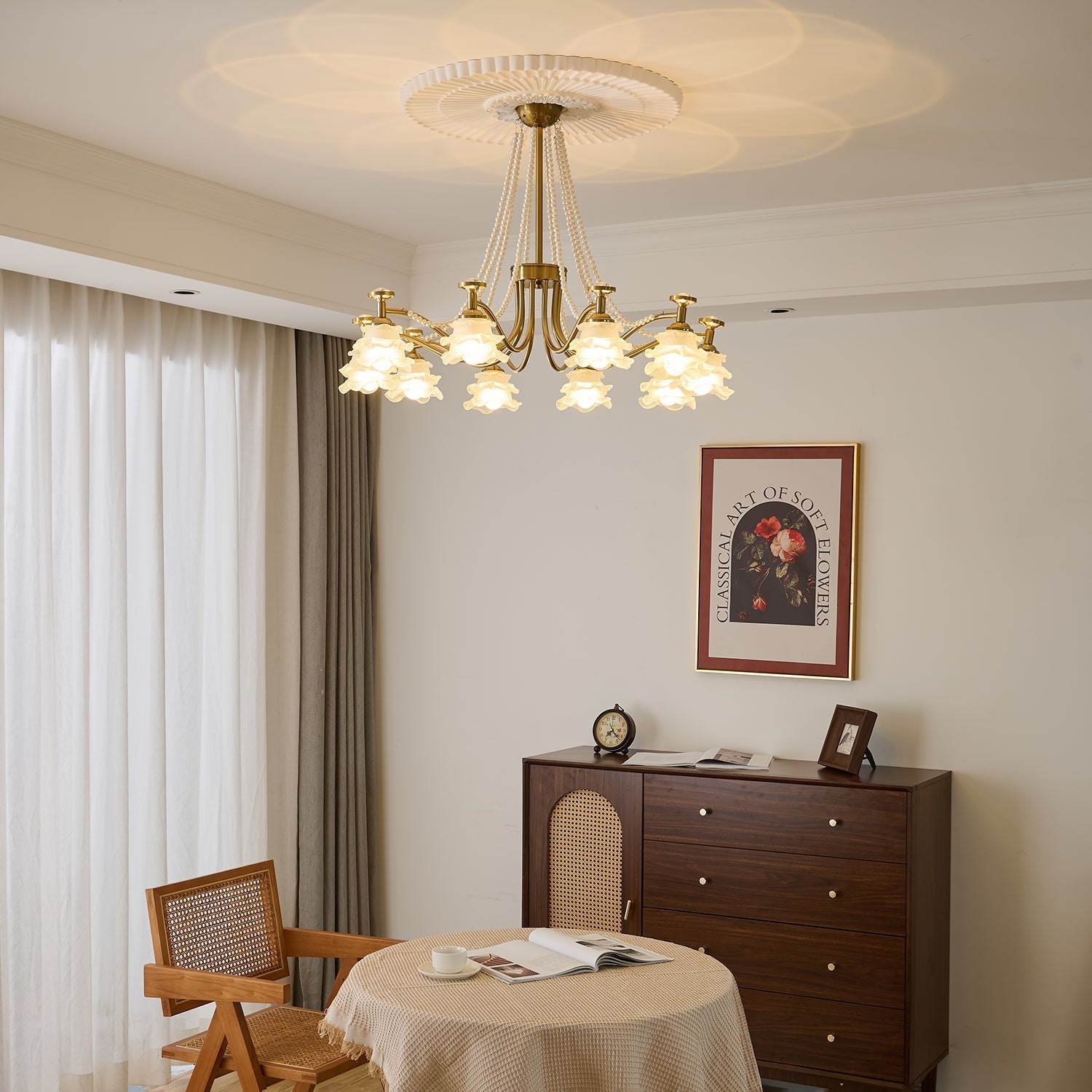 Cotalisra Premium Elegance Rose Glass Chandelier