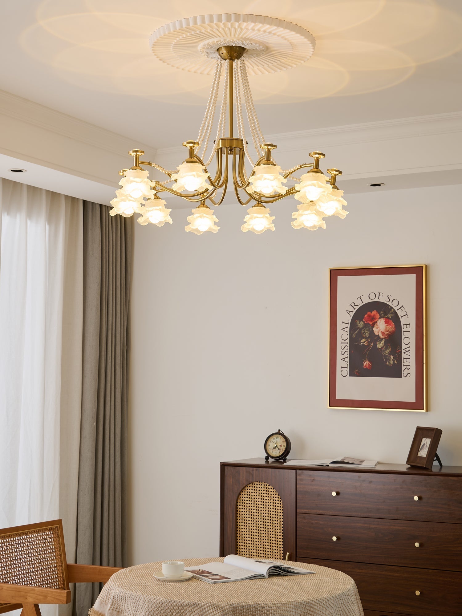 Cotalisra Premium Elegance Rose Glass Chandelier