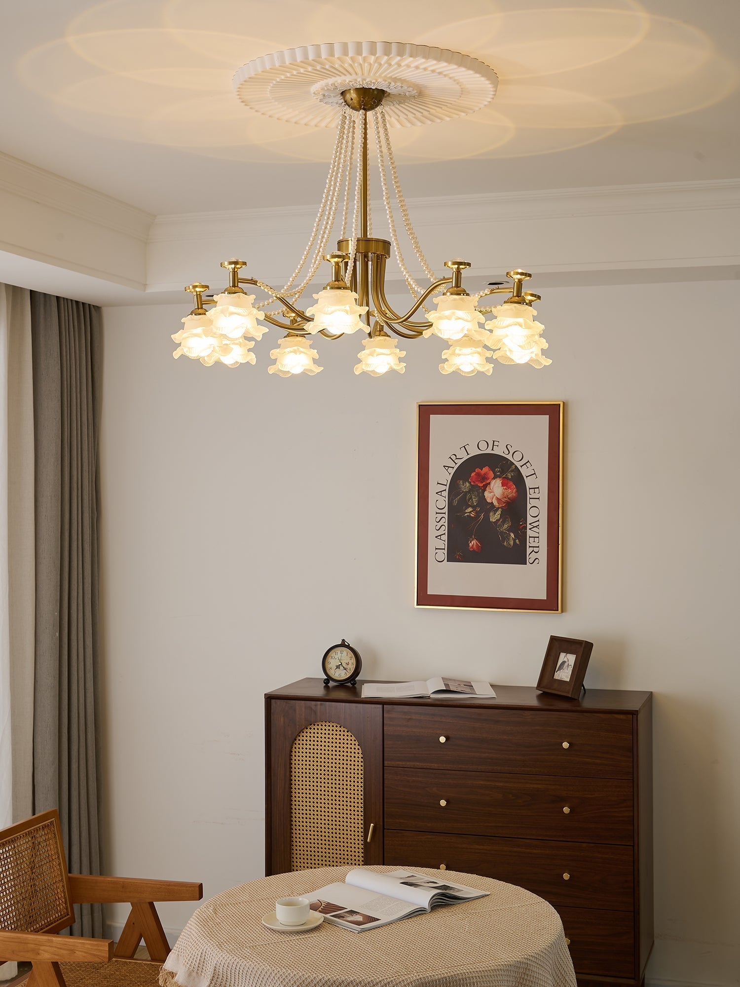 Cotalisra Premium Elegance Rose Glass Chandelier