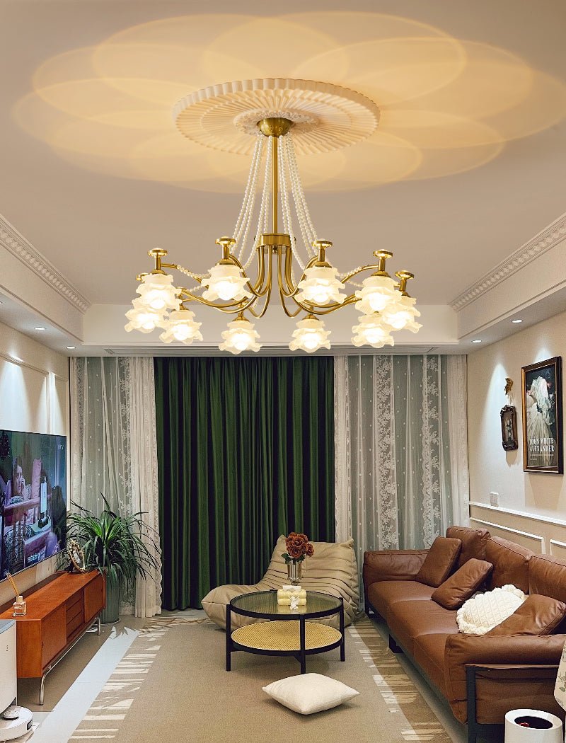 Cotalisra Premium Elegance Rose Glass Chandelier