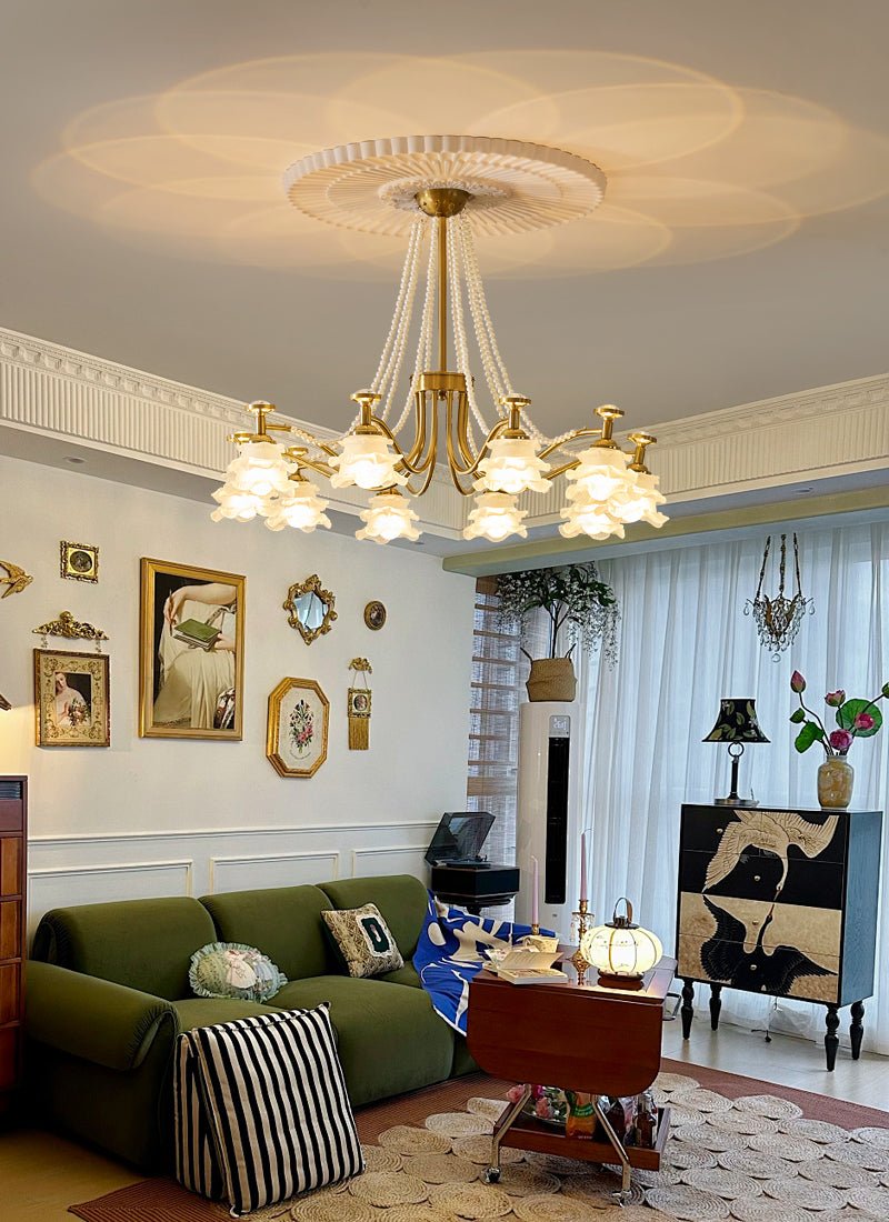 Cotalisra Premium Elegance Rose Glass Chandelier