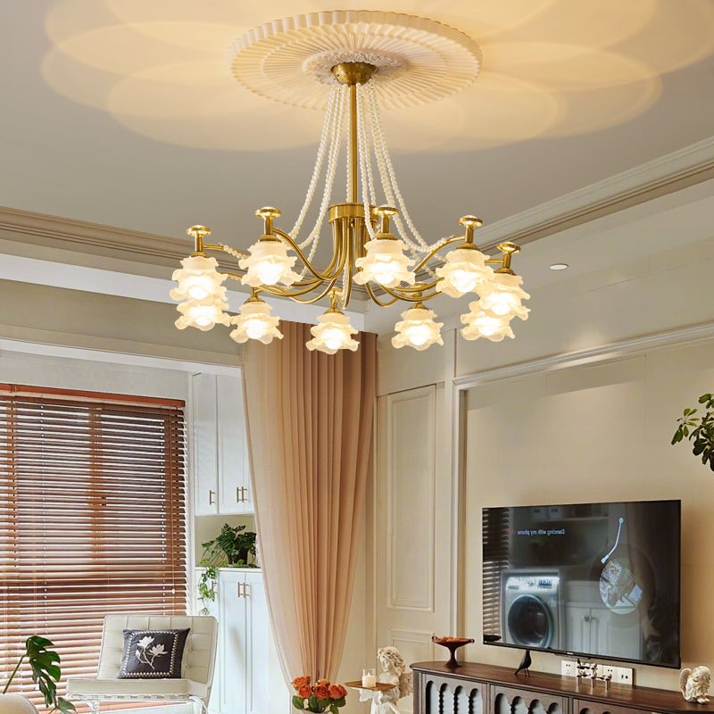 Cotalisra Premium Elegance Rose Glass Chandelier
