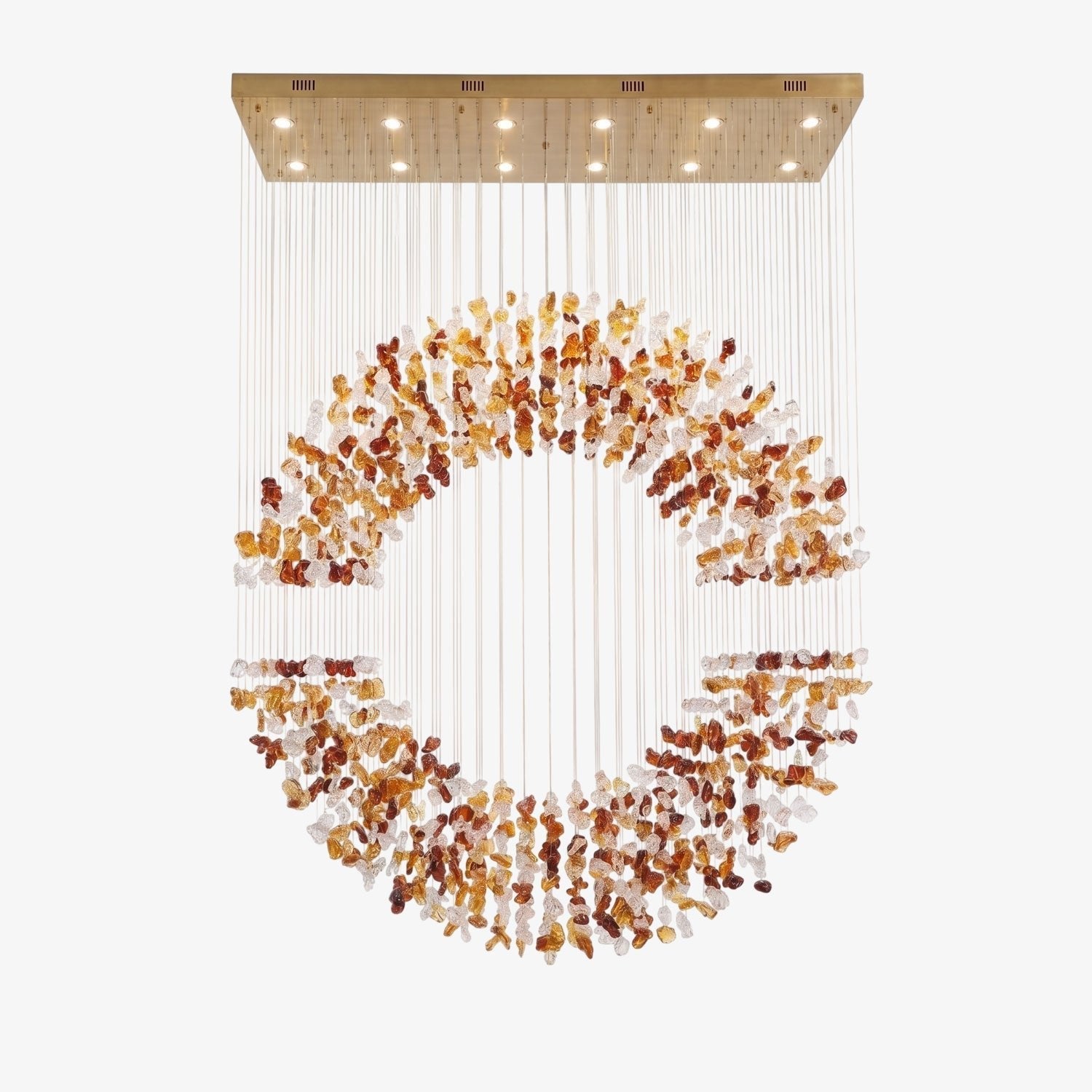 Amber Crystal Halo Chandelier