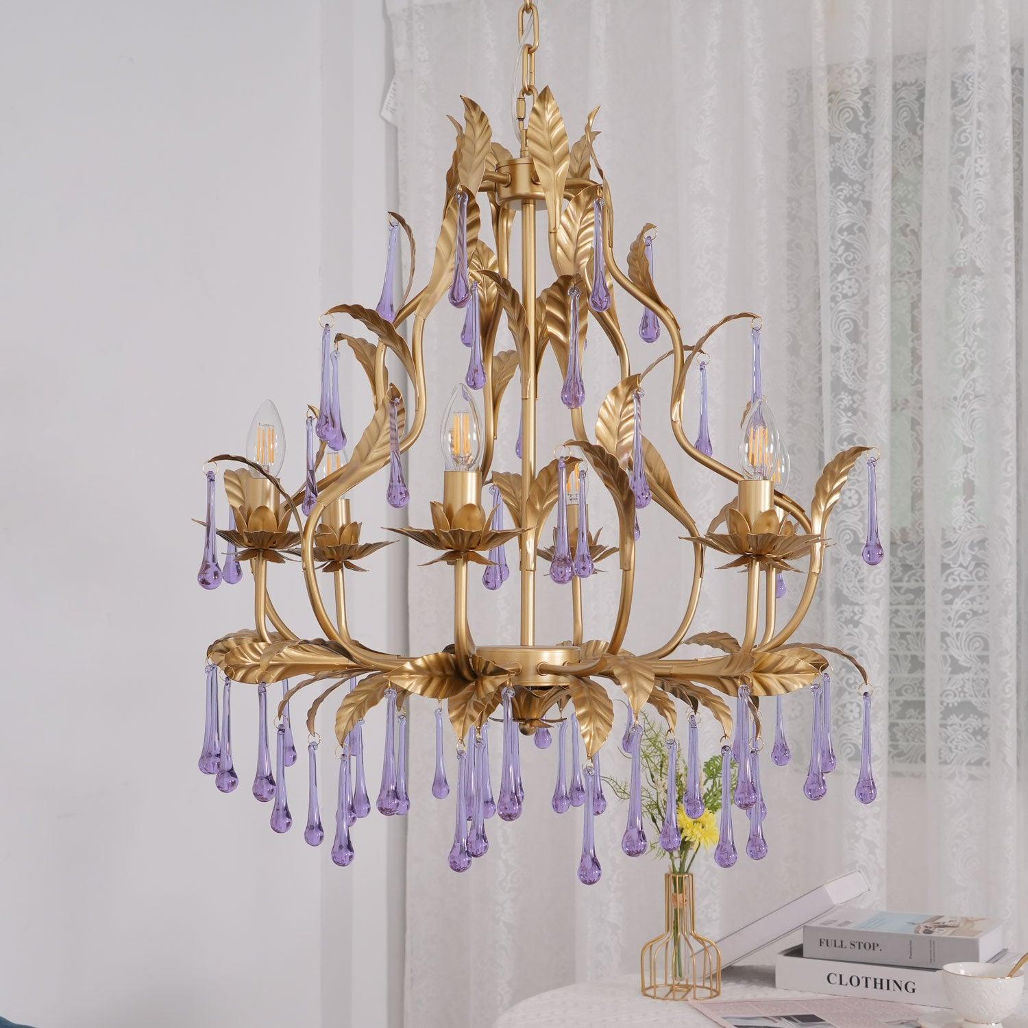 Orienaine Pendant Lamp Drops Gold Leaves