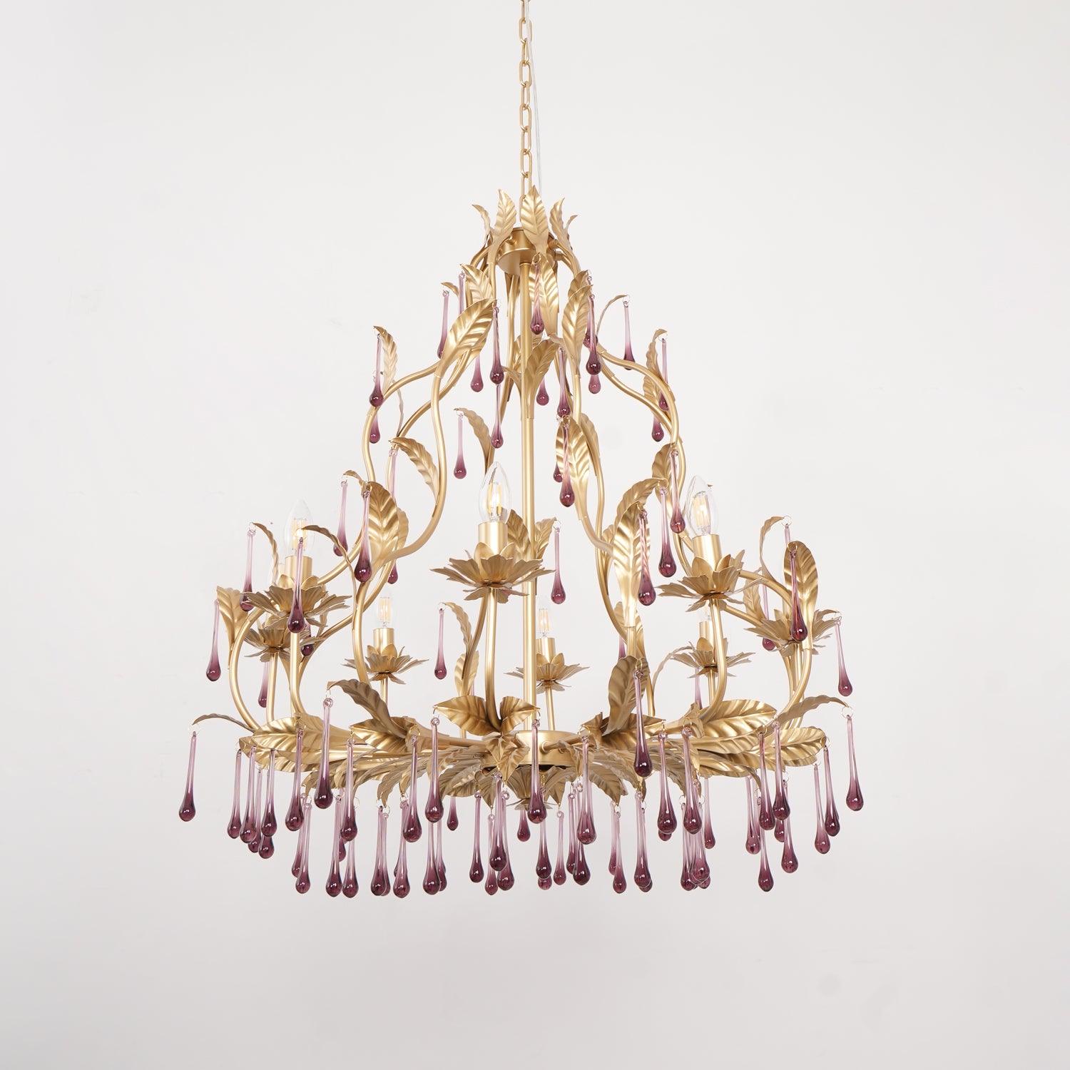 Orienaine Pendant Lamp Drops Gold Leaves