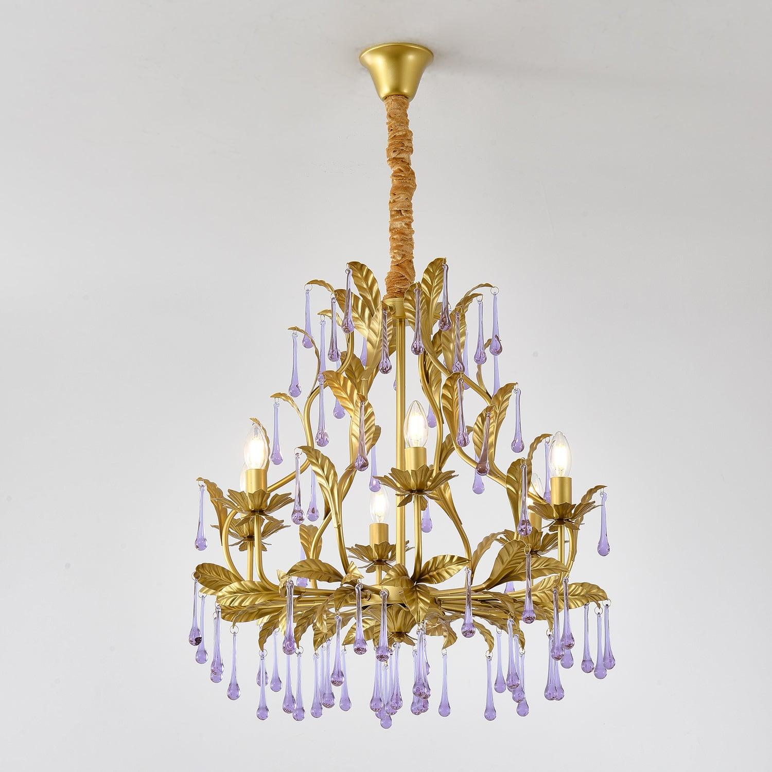 Orienaine Pendant Lamp Drops Gold Leaves