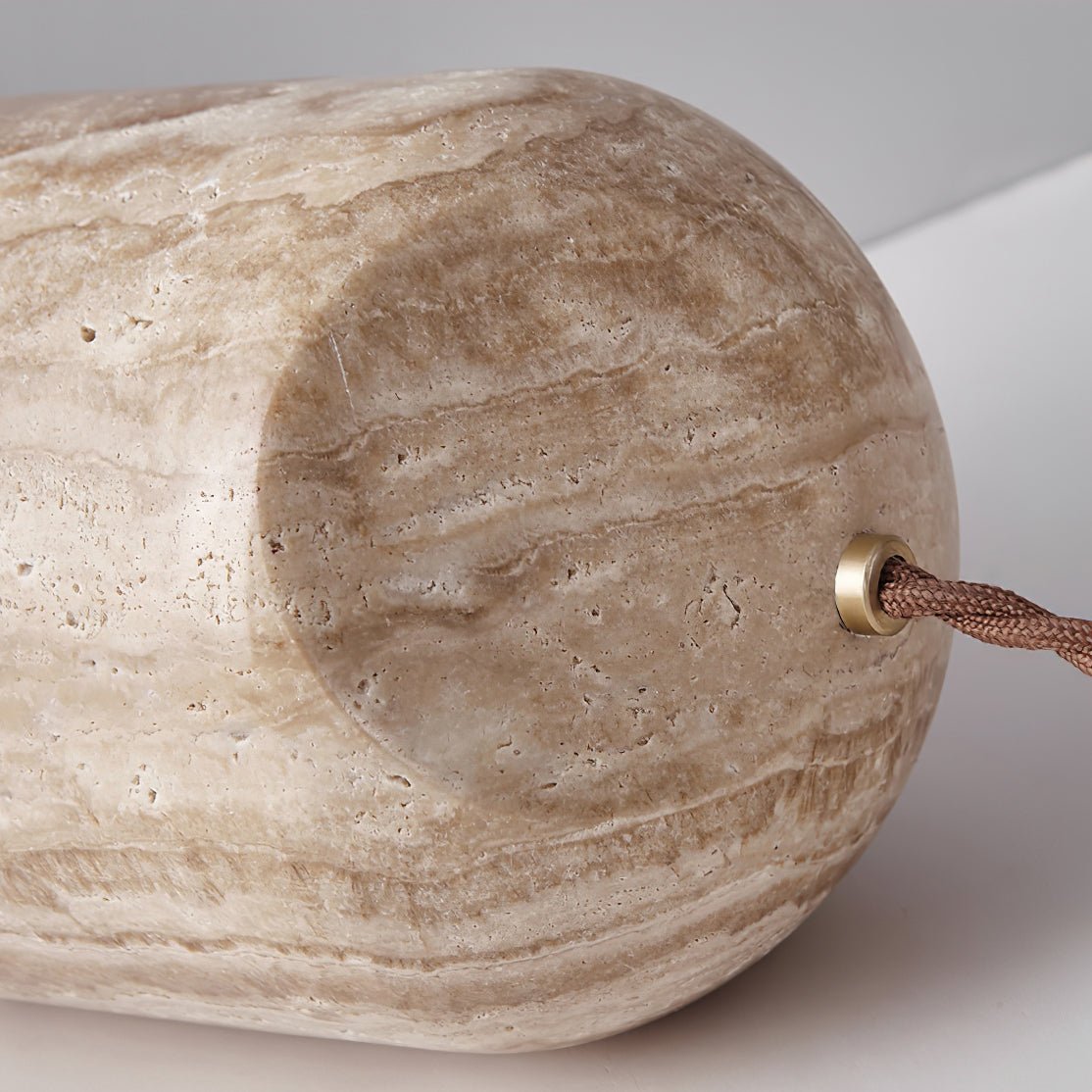 Valuaine Tapered Block Travertine Table Lamp