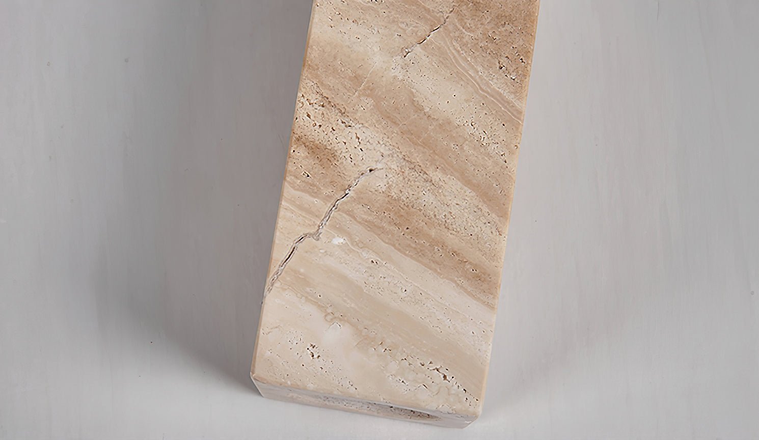 Valuaine Tapered Block Travertine Table Lamp