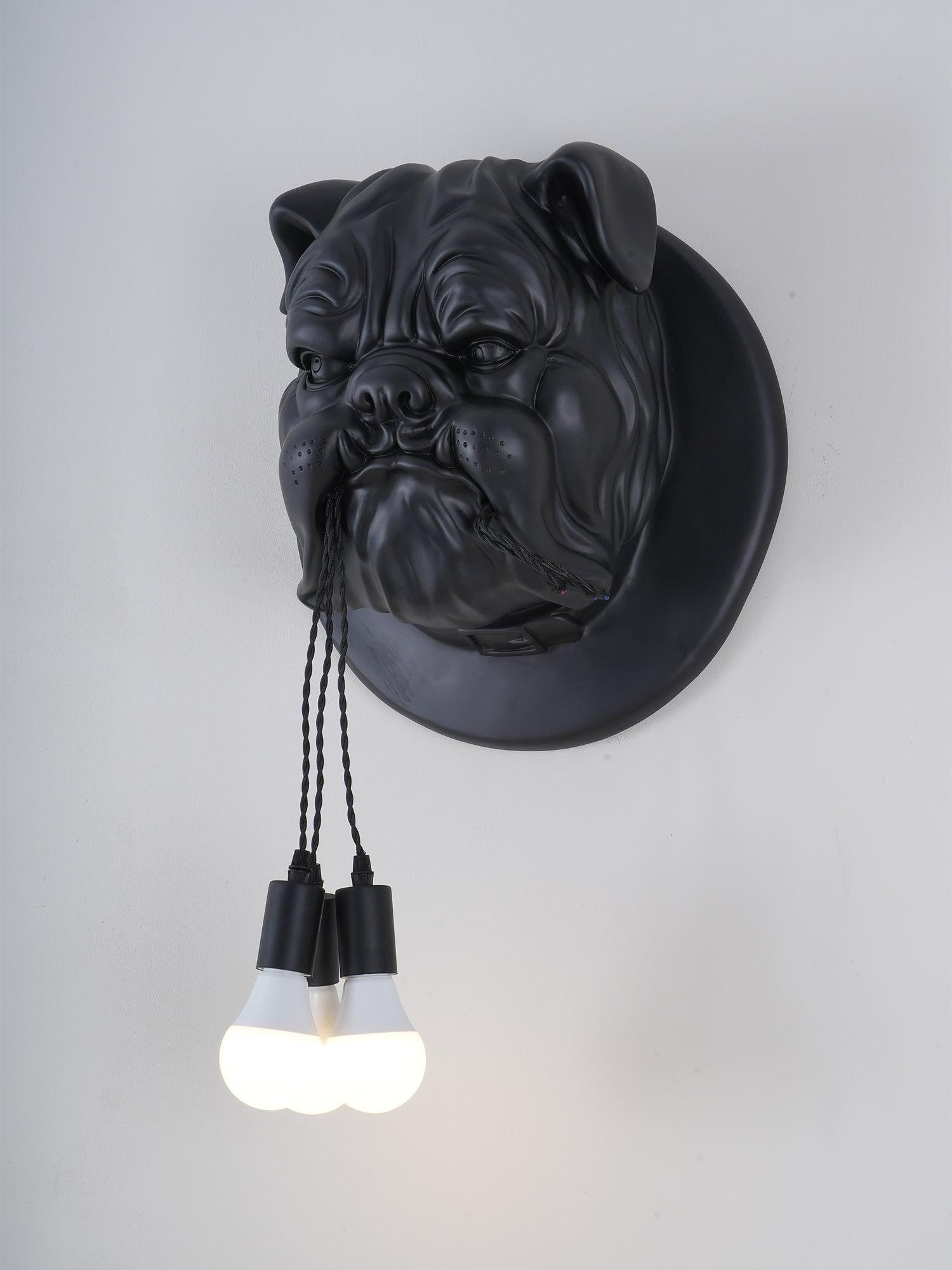 Umeri Wall Lamp Bulldog Sculpture Whimsical