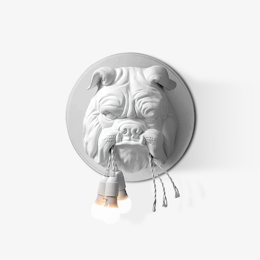 Umeri Wall Lamp Bulldog Sculpture Whimsical