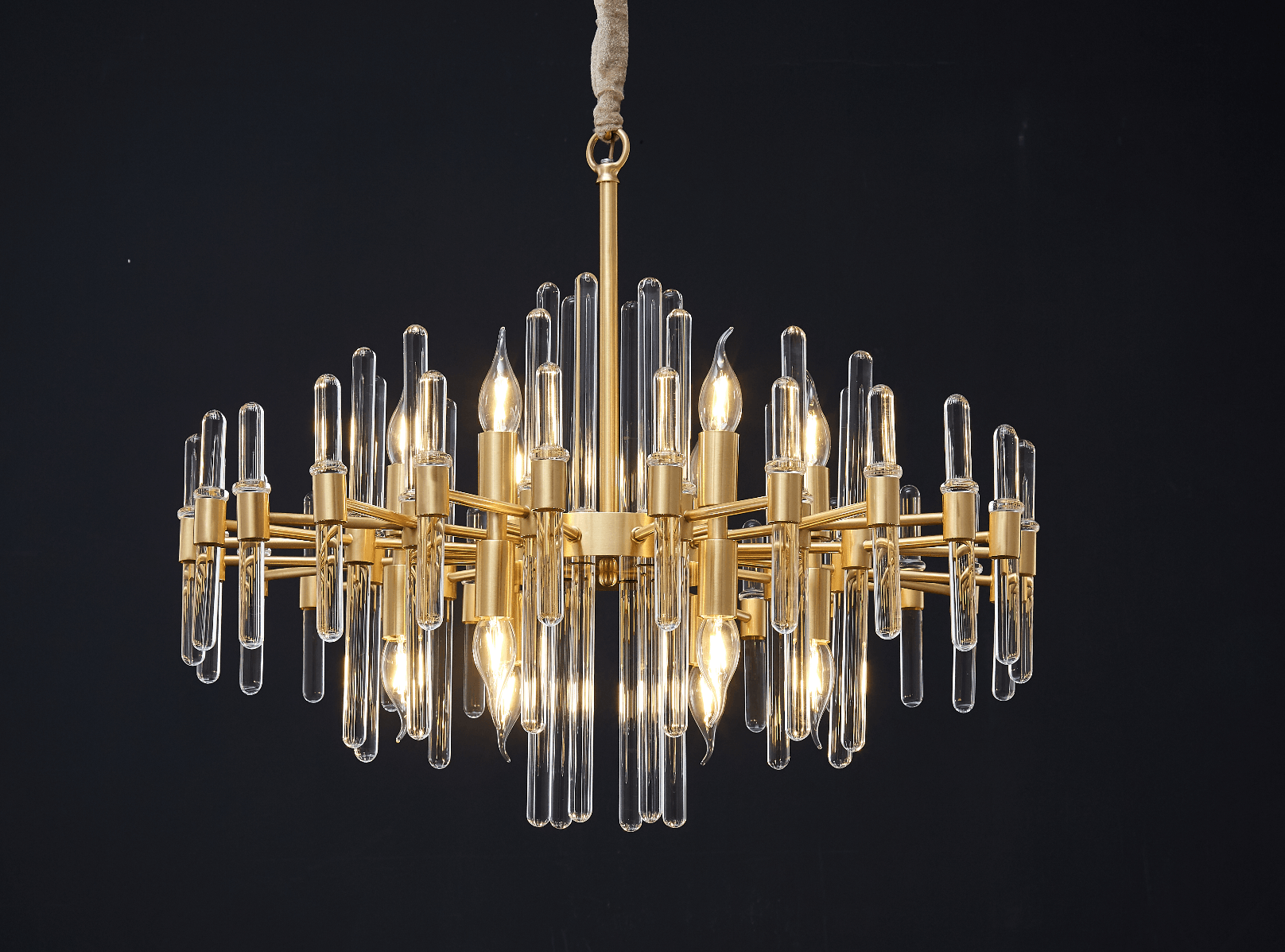 Solara Chandelier Antique Brass Starburst - Neutral Decor