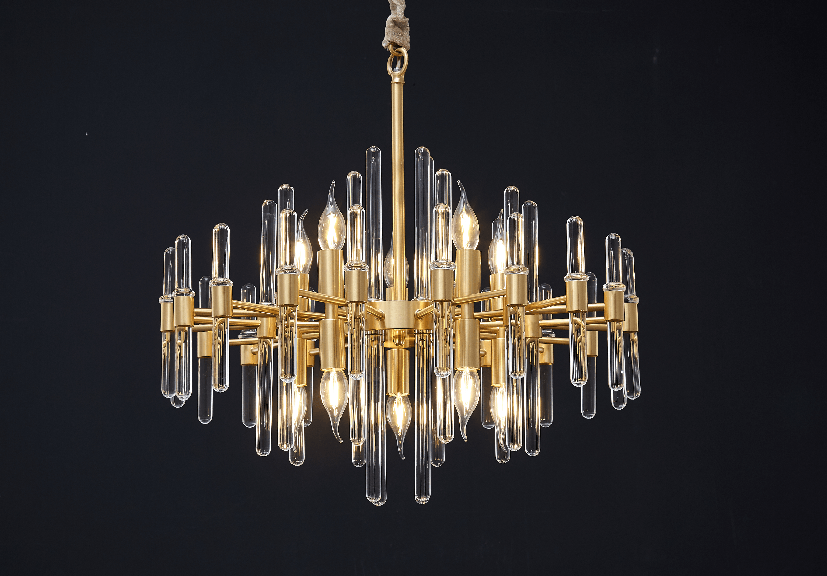 Solara Chandelier Antique Brass Starburst - Neutral Decor