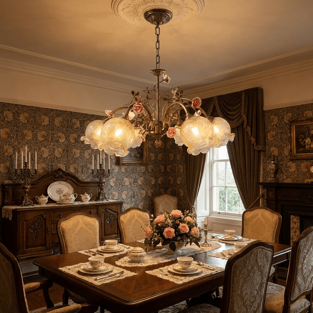 Rosavelle Brass Rose Chandelier