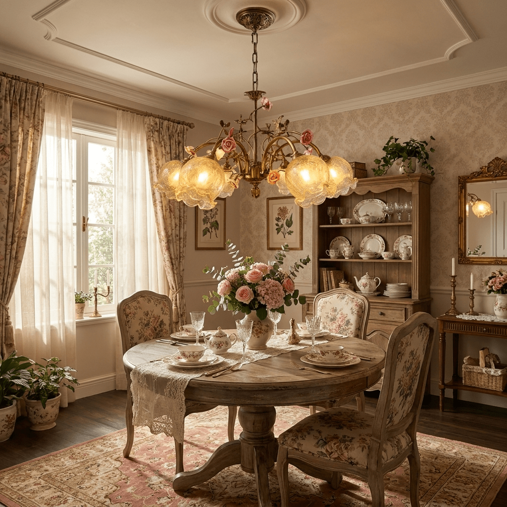 Rosavelle Brass Rose Chandelier