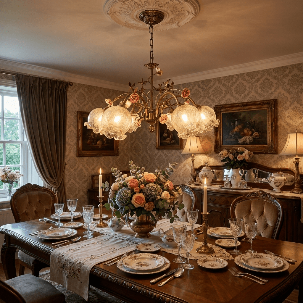 Rosavelle Brass Rose Chandelier