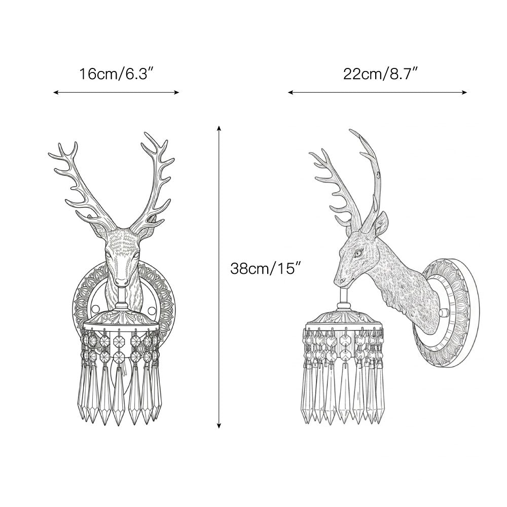 Valeridge Antler Crystal Indoor Wall Light
