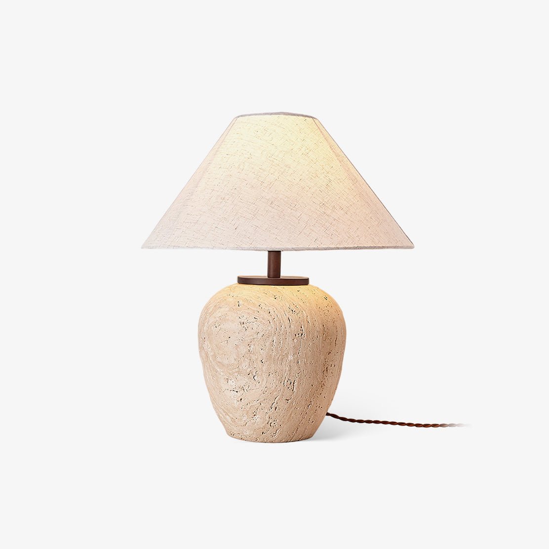 Cazorus Globular Travertine Table Lamp