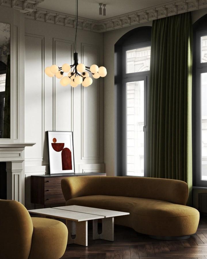 Eirelelle Pendant Lamp Glass Globe Cluster Brass