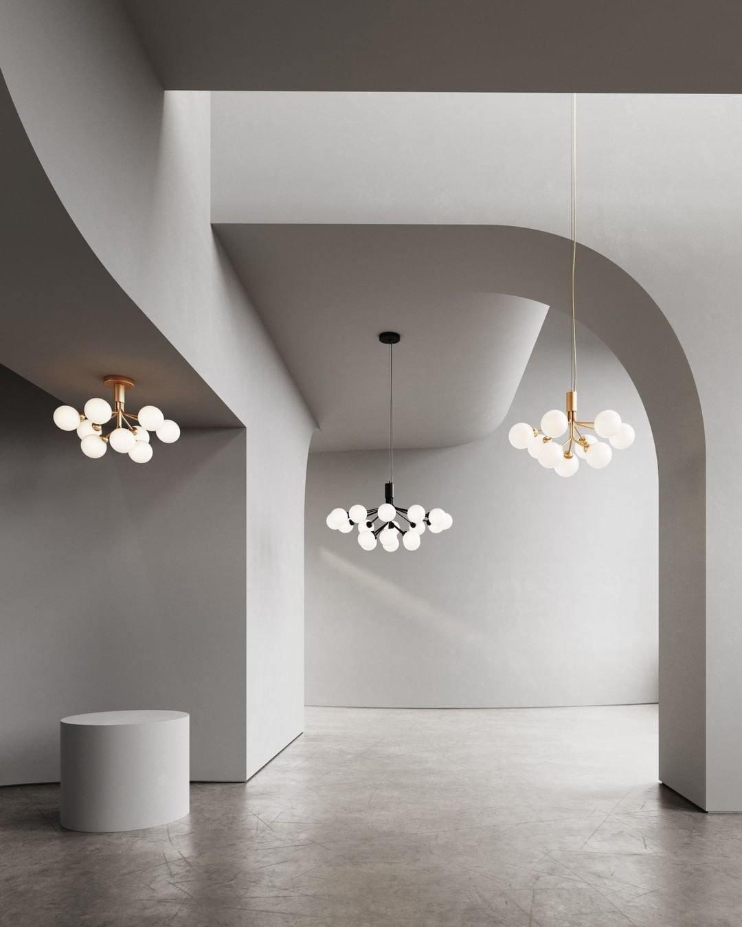 Eirelelle Pendant Lamp Glass Globe Cluster Brass