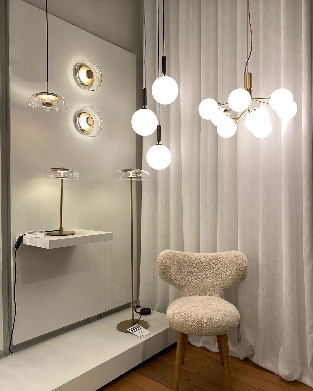 Eirelelle Pendant Lamp Glass Globe Cluster Brass