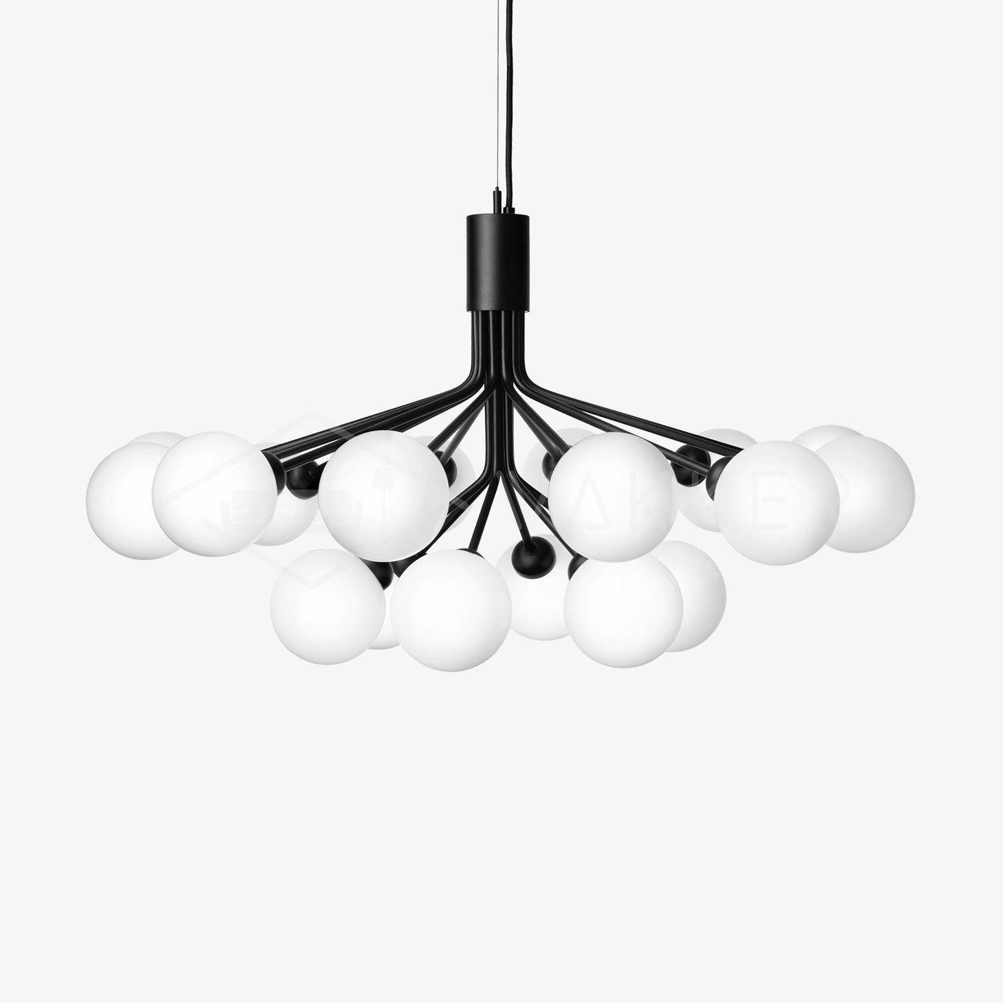 Eirelelle Pendant Lamp Glass Globe Cluster Brass